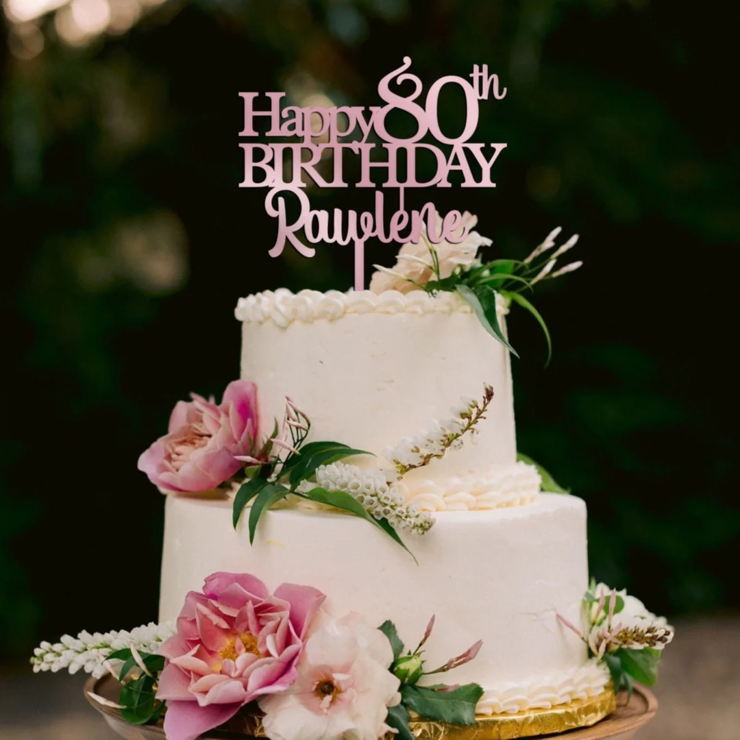 قطعة واحدة من قابس كعكة PMMA المخصص - اسم محفور مخصص لعيد الميلاد، نسيج معدني، DIY، منقوش بالليزر، مثالي للولادة #6