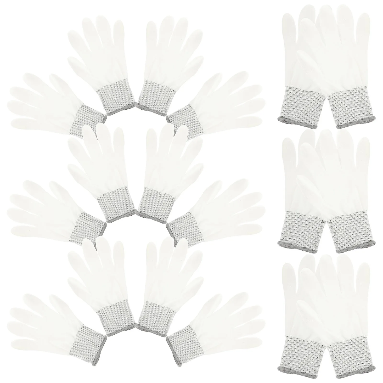 

10Pairs PU Coated Labor Protection Gloves Thin Breathable Comfortable Work Gloves for Gardening Construction Maintenance