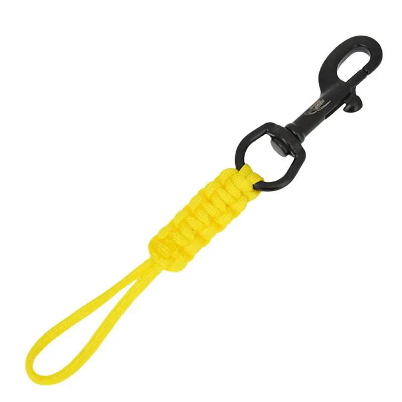 Diving Anti-Lost Lanyard Braided Portable Anti-Lost Strap Diving Ended Bolts Snap Buckle Practical Metal Clip Hook Diving Swivel