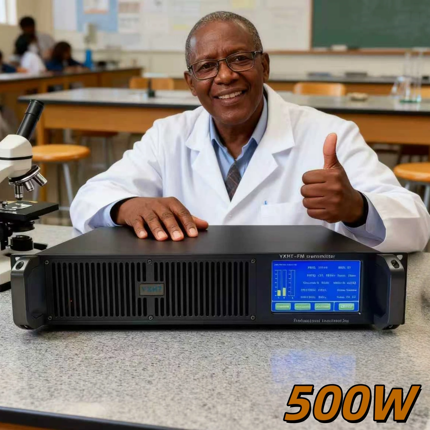 

YXHT-2-500W FM Transmitter: Smart Fan Cooling, W Power Display, Cost-Effective for Communities