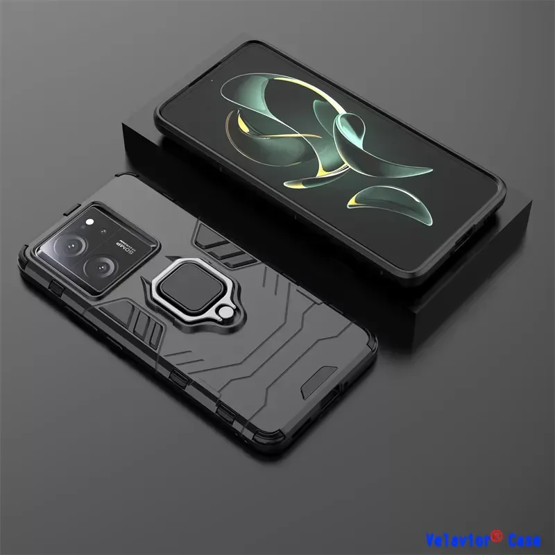 

For Xiaomi 13T Case Global Cover Shockproof Armor PC + Silicone Stand Protective Phone Back Cover Xiaomi 11T 12T 13T Pro Case