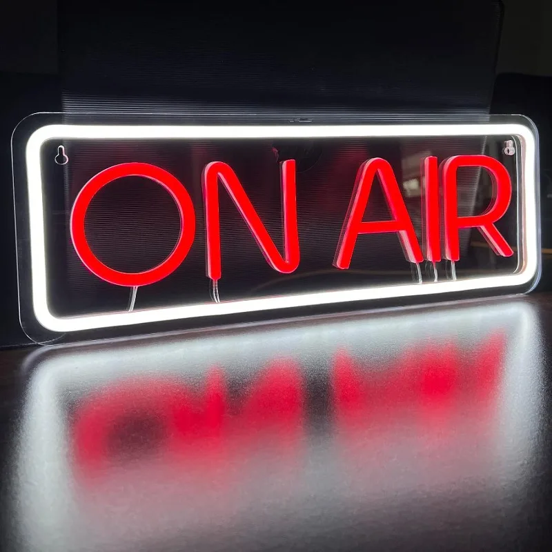 On Air Neon Sign, LED Studio Live Decorative Lights,Night light Wall Decor For Podcasts,live streams,Stadios,Nightclub, Man Cave