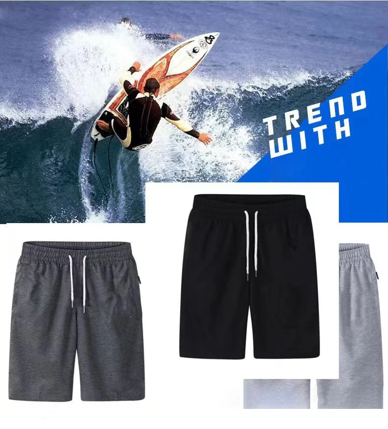 

Mens Sports Pocket Solid Drawstring Board Trunk Beach Short Pants Shorts Summer Thin Trousers Zippered Pocket Loose Sweatpants