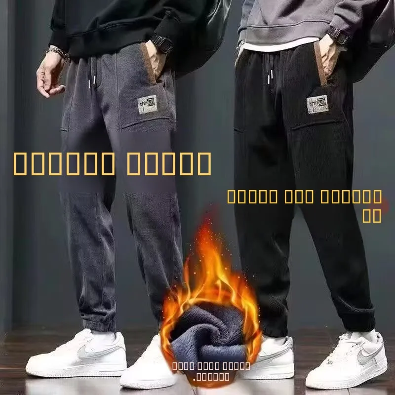 

Мужские брюки из вельвета Thiened, осенне-зимние, брендовые, с подкладкой, повседневные, спортивные, молодежные, рабочие, брюки-харлан