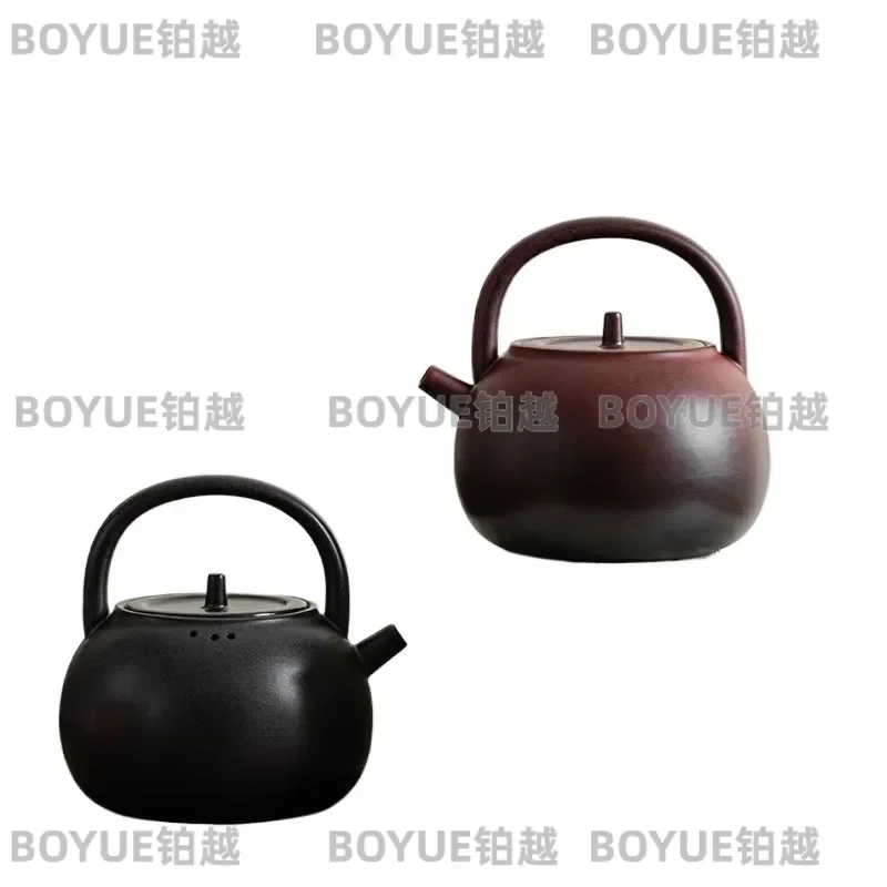 Chinese Retro Ceramic Tea Pot Large Capacity Kung Fu Teapot Household Brewing Kettle Traditional Style Single Server for Home