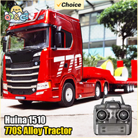 HUINA 1501 770S Alloy Tractor 19CH RC Truck 1/18 2.4G remote control Engineering Trailer Truck with Light Sound Toys XMAS Gifts