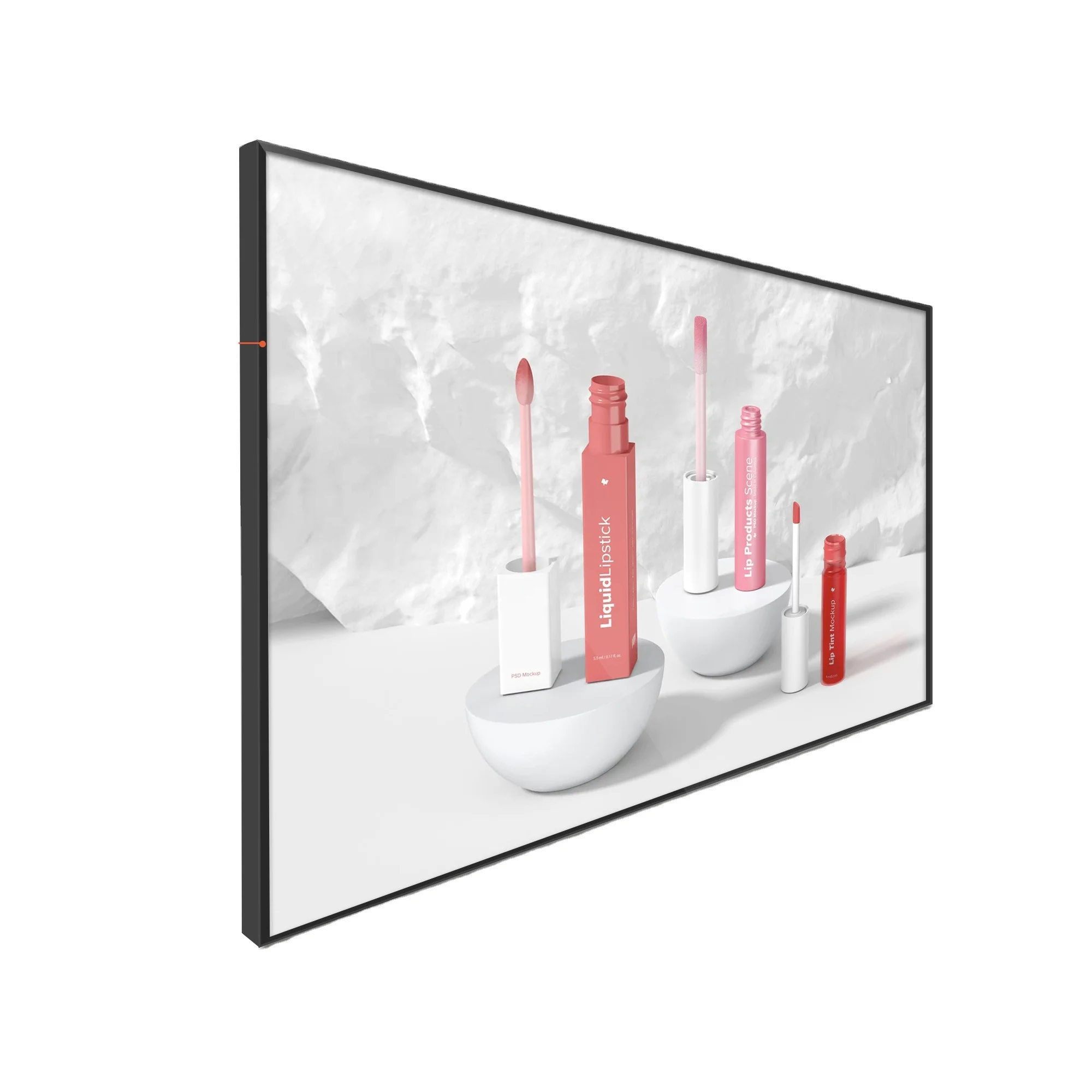 عرض خاص شاشة عرض حائط فيديو LCD مقاس 43 بوصة، شاشة 500 شمعة في المتر المربع، لافتات رقمية مثبتة على الحائط للمطعم الداخلي