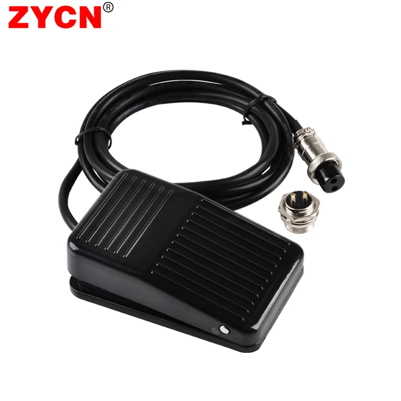 TFS-1 Momentary Plastic Anti-skid Foot Pedal Switch 10A/250VAC NO+NC Electric Power Aviation Plug 2Pin Black Non-Slip Customized