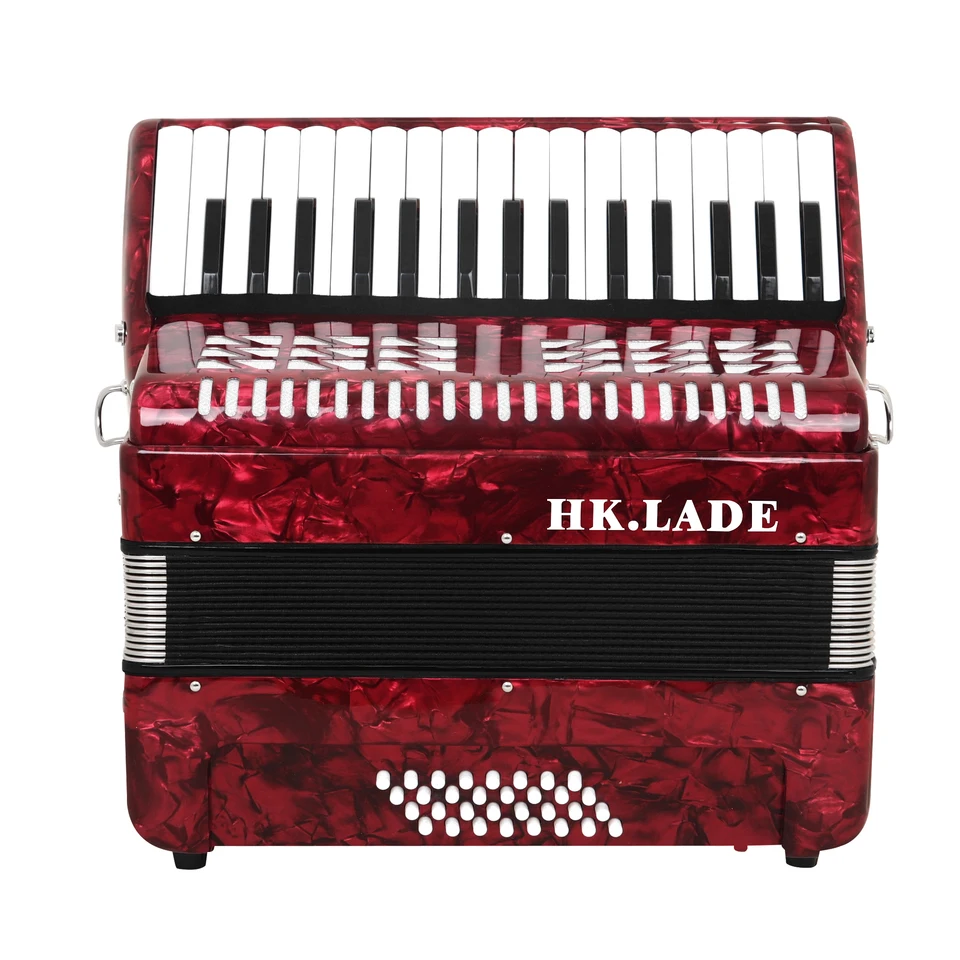 HK·LADE AH-80 Red Bayan Accordion 32 Key 32 Bass Professional
