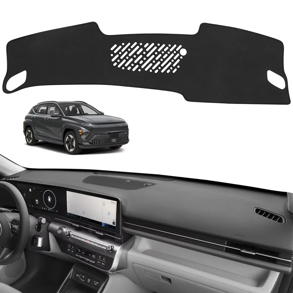 Car Dashboard Cover Pad For Hyundai Kona 2024-2026 Sunshade Protector Anti-UV Dash Mats Non-slip Pads Interior Accessories