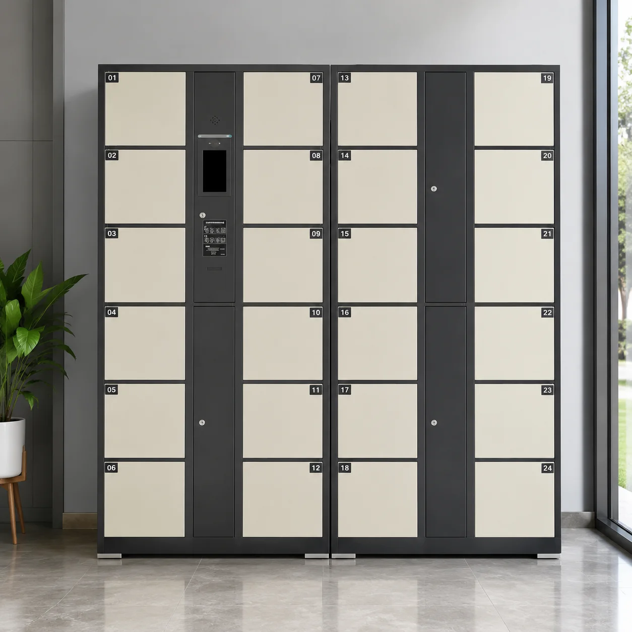 Smart Electronic Assembled Storage Locker QR Code PIN Access Digital Self-service Parcel Box Weatherproof 1 Set Controls 5
