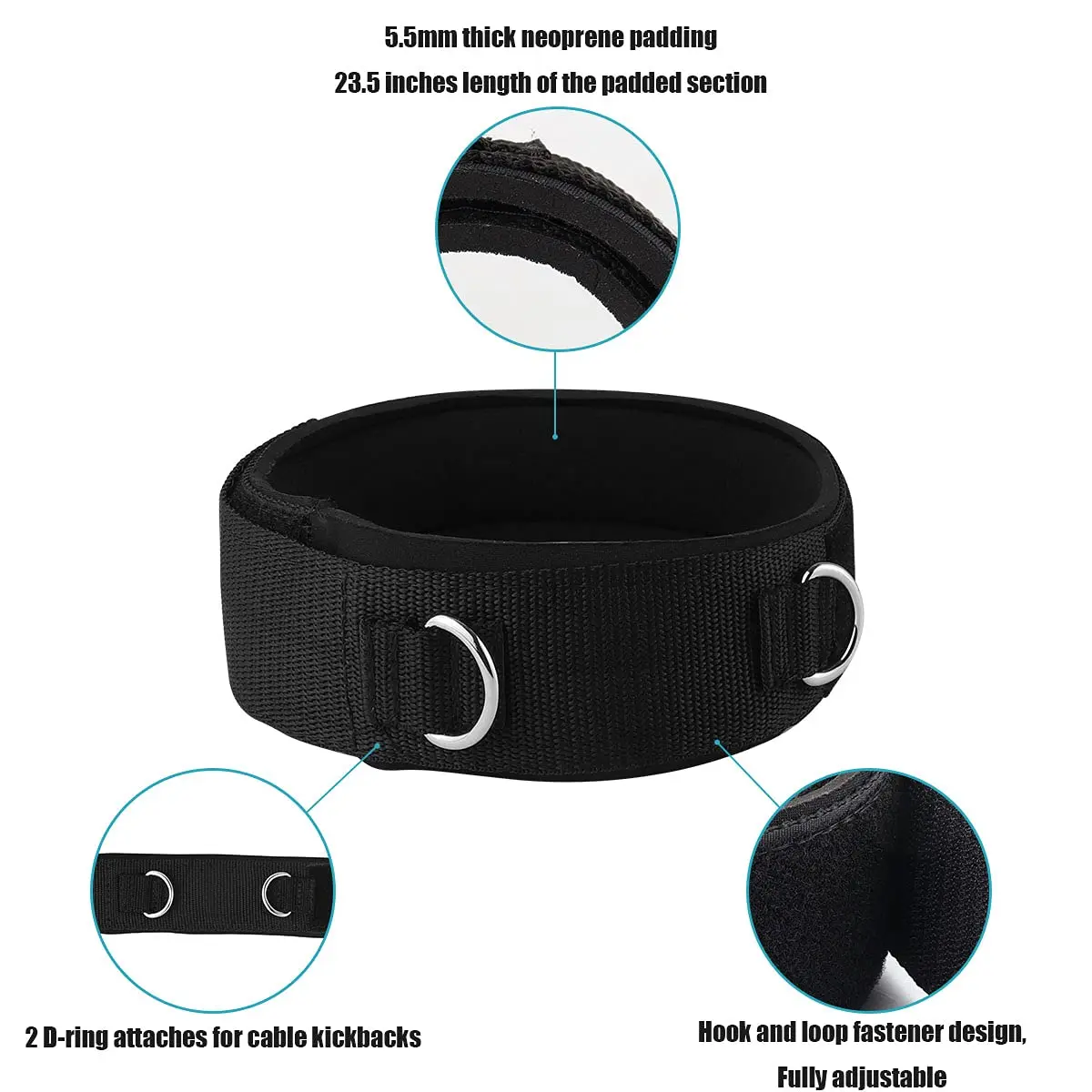 1 زوج حزام الفخذ النيوبرين مبطن اللياقة البدنية الساقين الكفة قابل للتعديل تدريب القوة اكسسوارات سرعة ممارسة لتايكوندو القدم #3