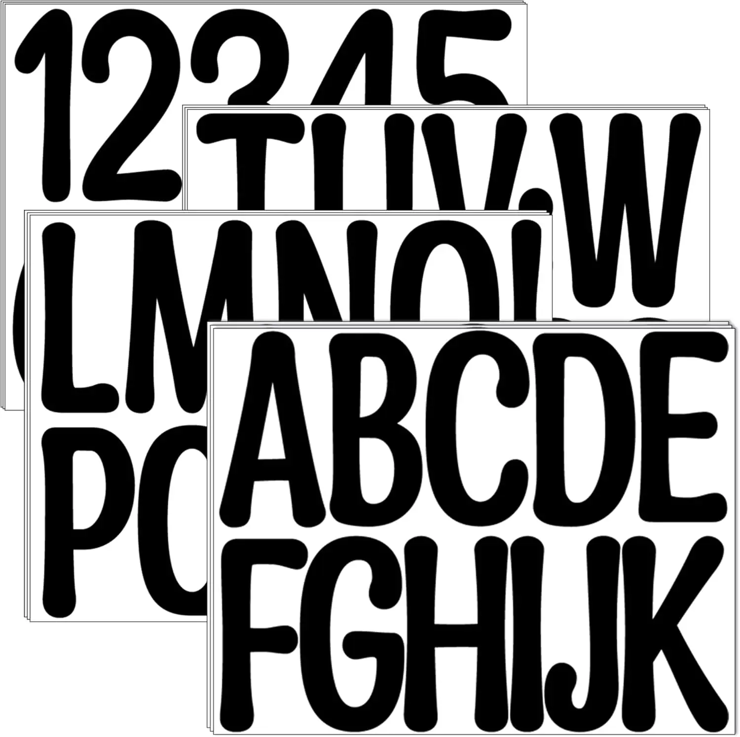 135PCS Alphabet Number Stickers 12 Sheets 3 Inch Waterproof Stickers for Mailbox Crafts Classroom Home School Project Decor