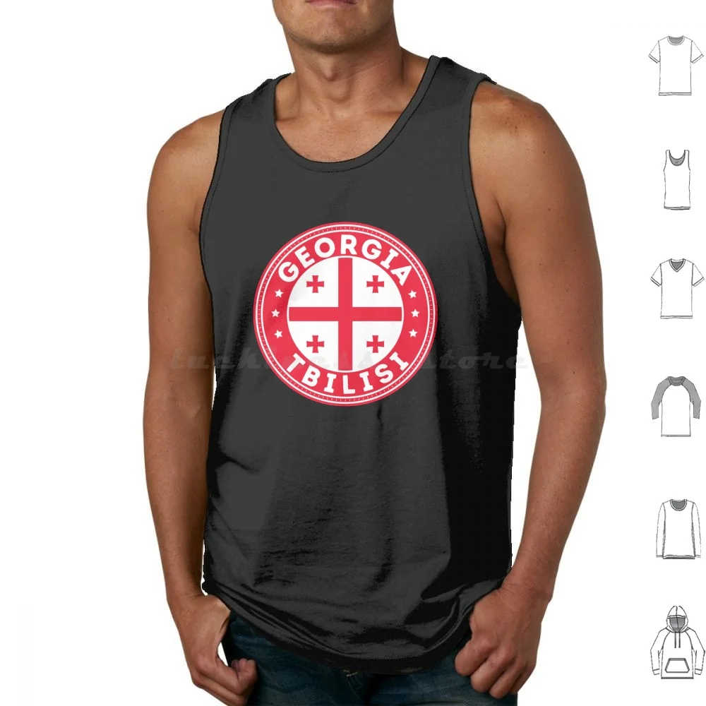 Tbilisi National Flag Tank Tops Print Cotton Tbilisi National Flag Worldpopulation Georgia Georgian American