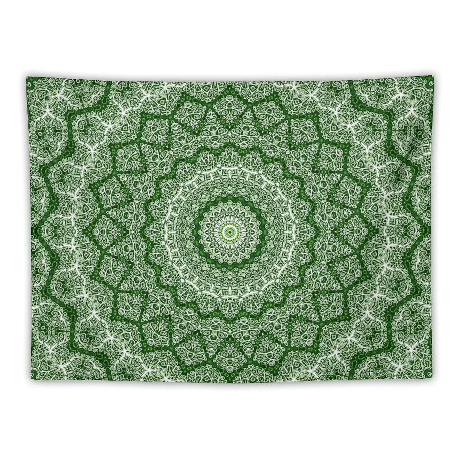 

Green and White Mandala. Tapestry Room Decor Bedrooms Decorations Tapestry