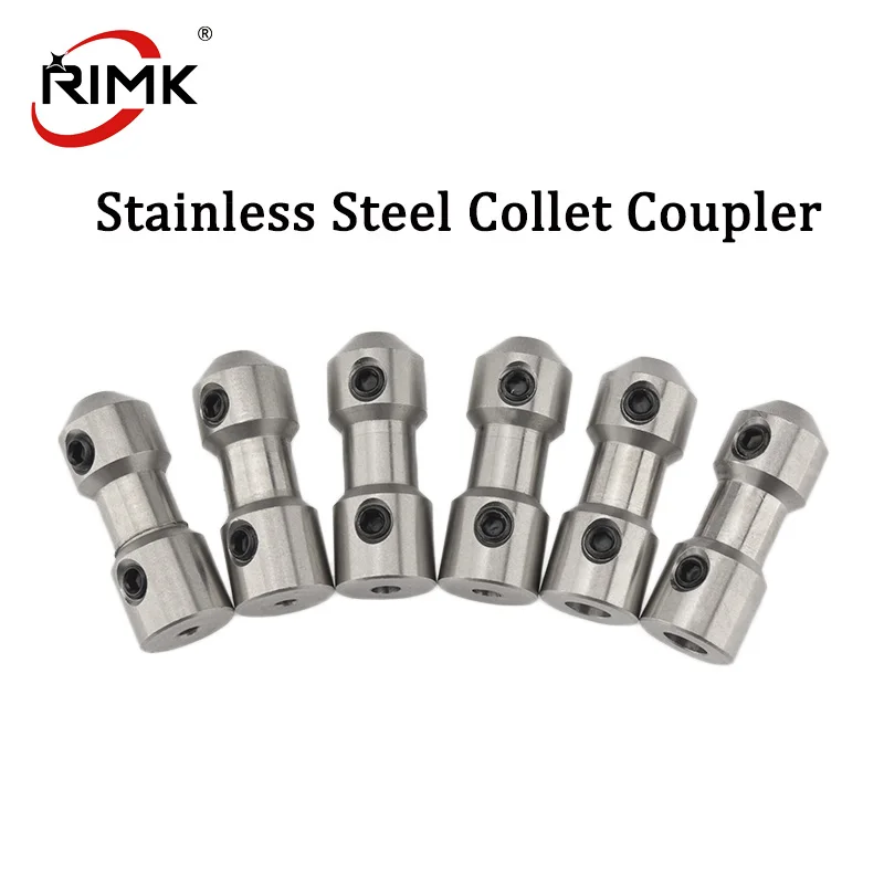 High Quality Stainless Steel Hard Shaft Collet Coupler 2.2/3/4/5mm To 3/3.18/4/4.76mm CNC Hard Shaft Coupling for  RC Boat Shaft
