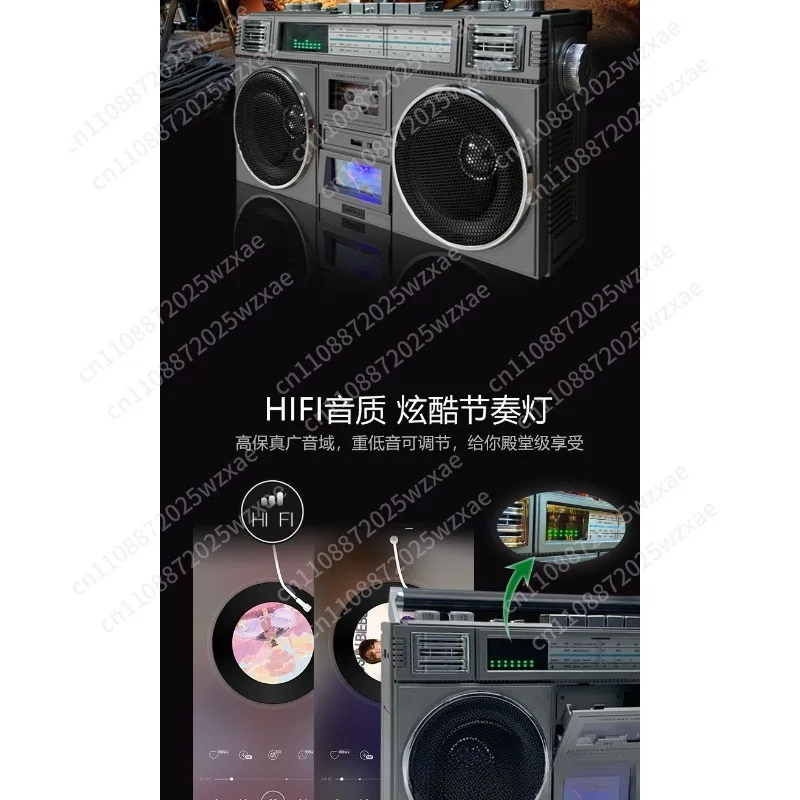 Retro Bluetooth Speaker Stereo Subwoofer Plug-in Card Audio Portable Subwoofer USB High Sound Quality view 5