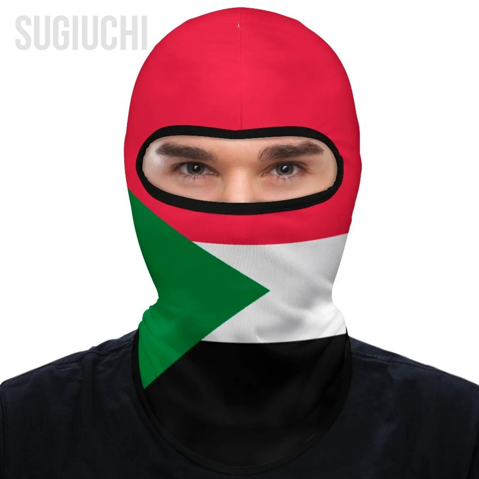 

Флаг Судана, уличный крутой солнцезащитный крем, мотоциклетная маска для лица, мотобайкерская ветровая кепка, маска, стопор, ветрозащитный головной убор для езды на велосипеде