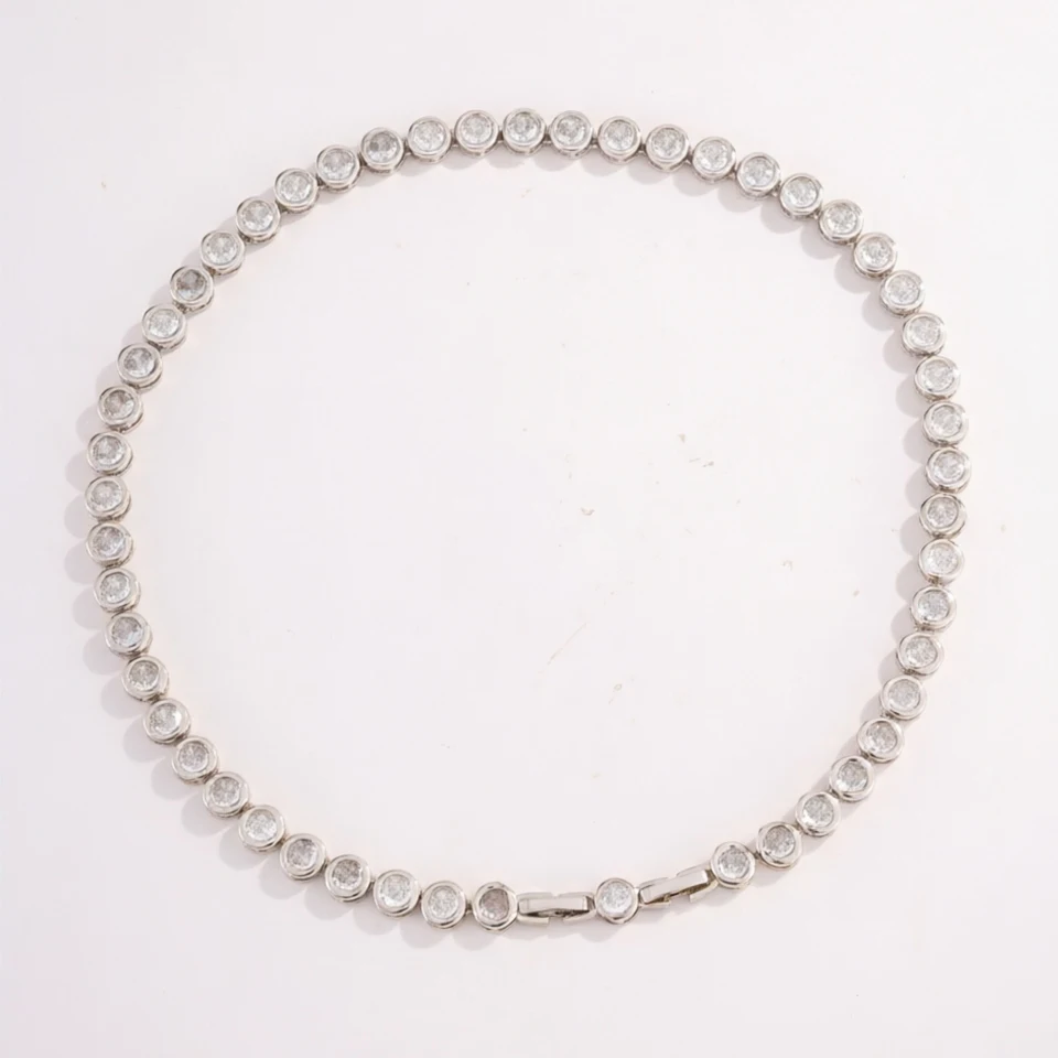 ZAKOL Luxuriöse, zierliche, glänzende, farbenfrohe Zirkon-Tennis-Choker-Halskette für Frauen, eleganter, funkelnder Kristall-Schmuck für Hochzeiten und Partys – Detail 15