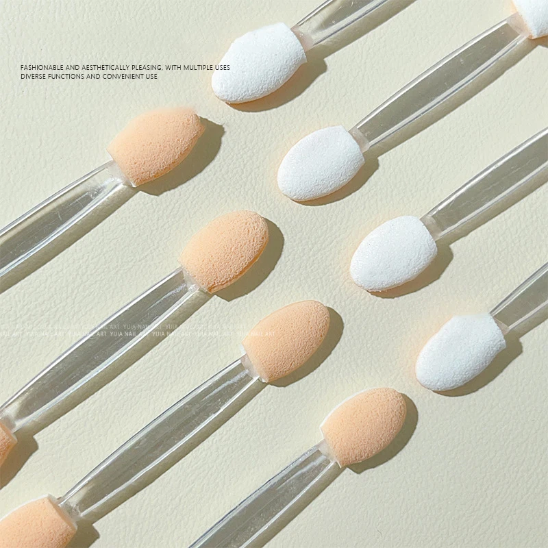 20 pçs dupla face aplicadores de esponja de sombra descartável holográfico cromo espelho prego pó escova ferramentas da arte do prego