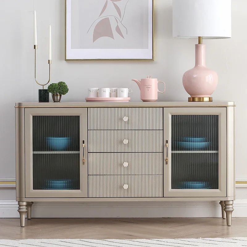 

Solid Wood Sideboard Post-Modern Artistic Living Room Entrance Cabinet Restaurant Champagne Tea Cabinet Side Cabinet