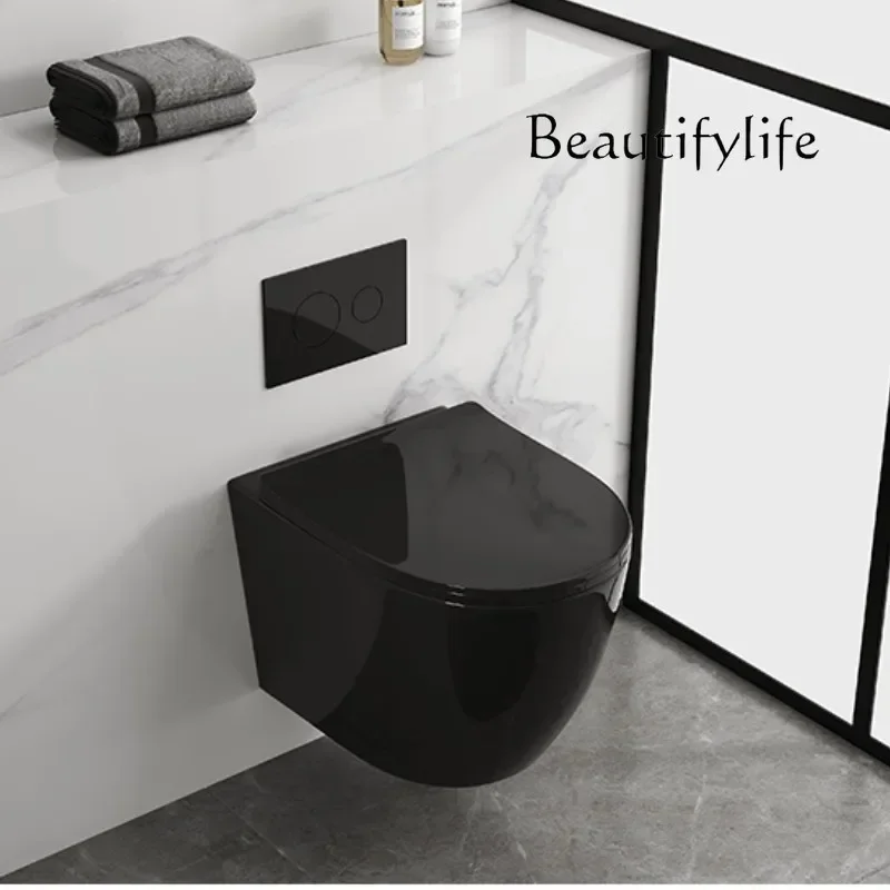 

Household wall-mounted toilet suspended into the wall hidden water tank wall row embedded hanging toilet