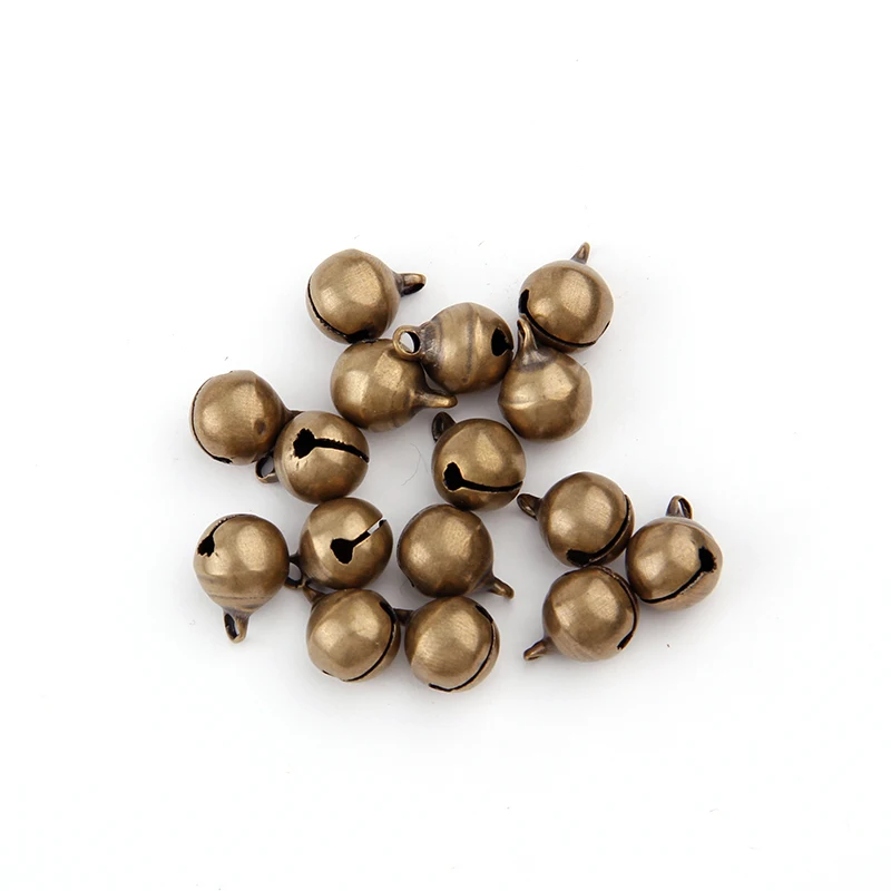 6/8/10/12/14/16/18/20mm Bronze Metal Jingle Bells Loose Beads Festival Party Christmas Tree Decorations DIY Crafts Accessories