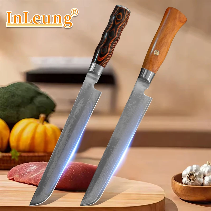 Professional Kitchen Knives Wood Handle Damascus Steel Knife Sharp Meat Cleaver Butcher Knife Fish Filleting Knife Cutting Tools