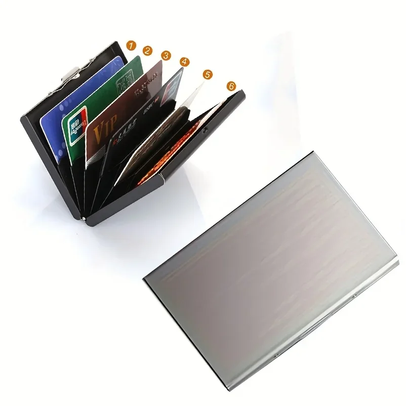RFID Credit Card Holder, Metal Credit Card Wallet with 6 or 10 Slots Blocking Protector for Men and Women's Safety Purse image 5