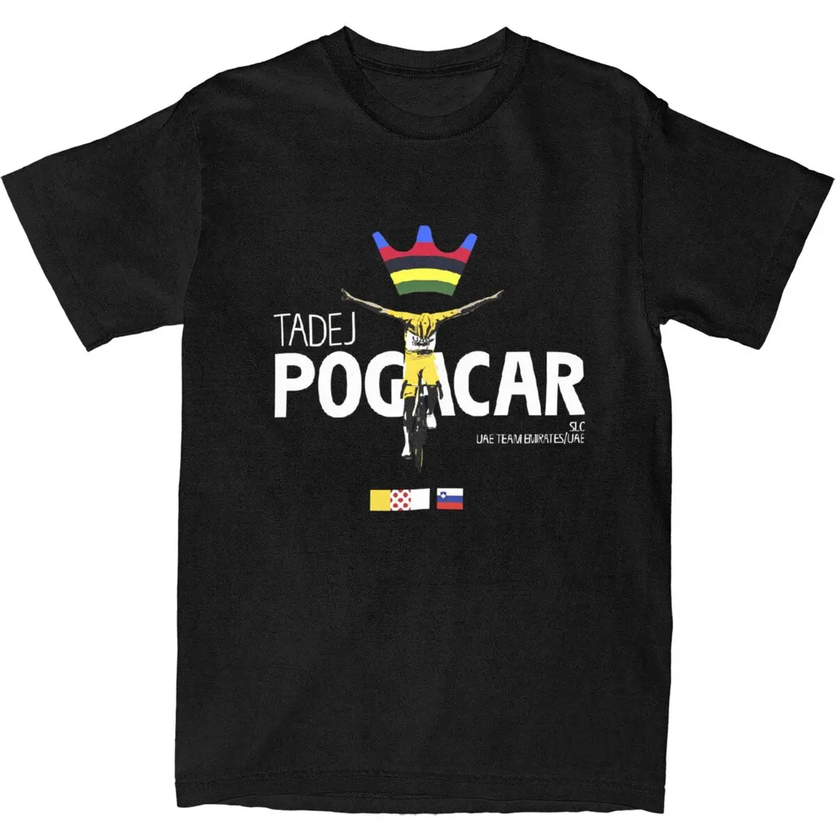 Men's Tadej Pogacar Cycling Pogi Team T-Shirts Cotton Clothing Summer Tour-De France Short Sleeves O-Neck Tshirt Large Size