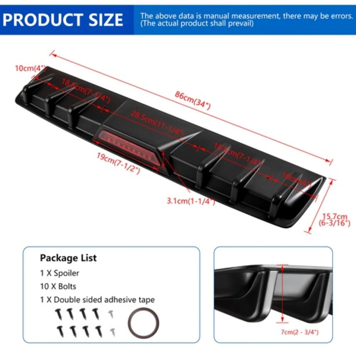 Car Rear Bumper Diffuser Lip Spoiler Splitter Body Kit For Ford Fusion 2004-2020