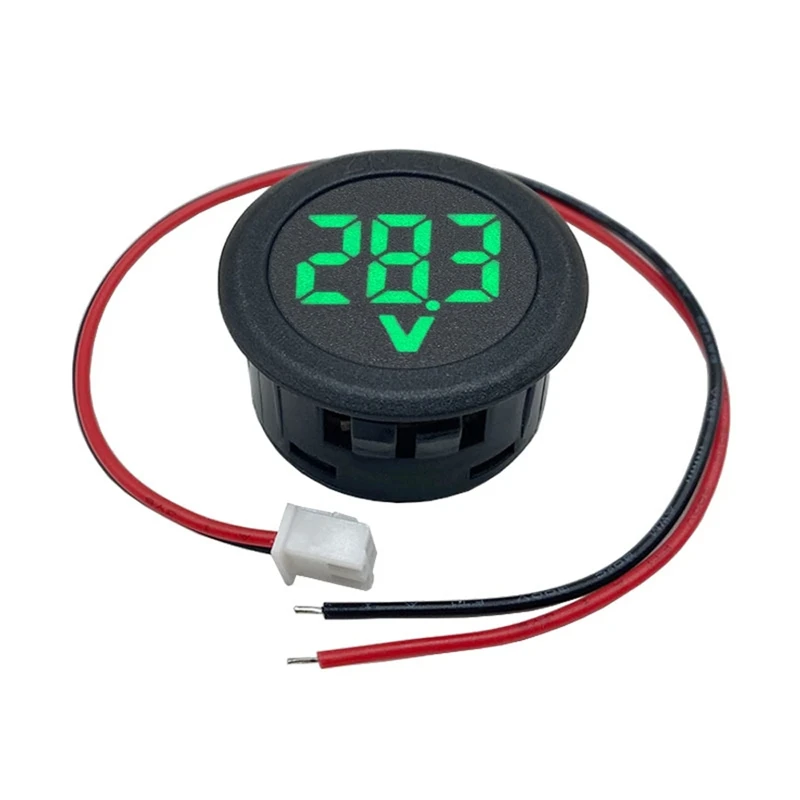 Dc 4-100V Dc Digitale Voltmeter Head Display Led Digitaal Display Circulaire Tweedraads Voltmeter Omgekeerde Verbindingsbeveiliging