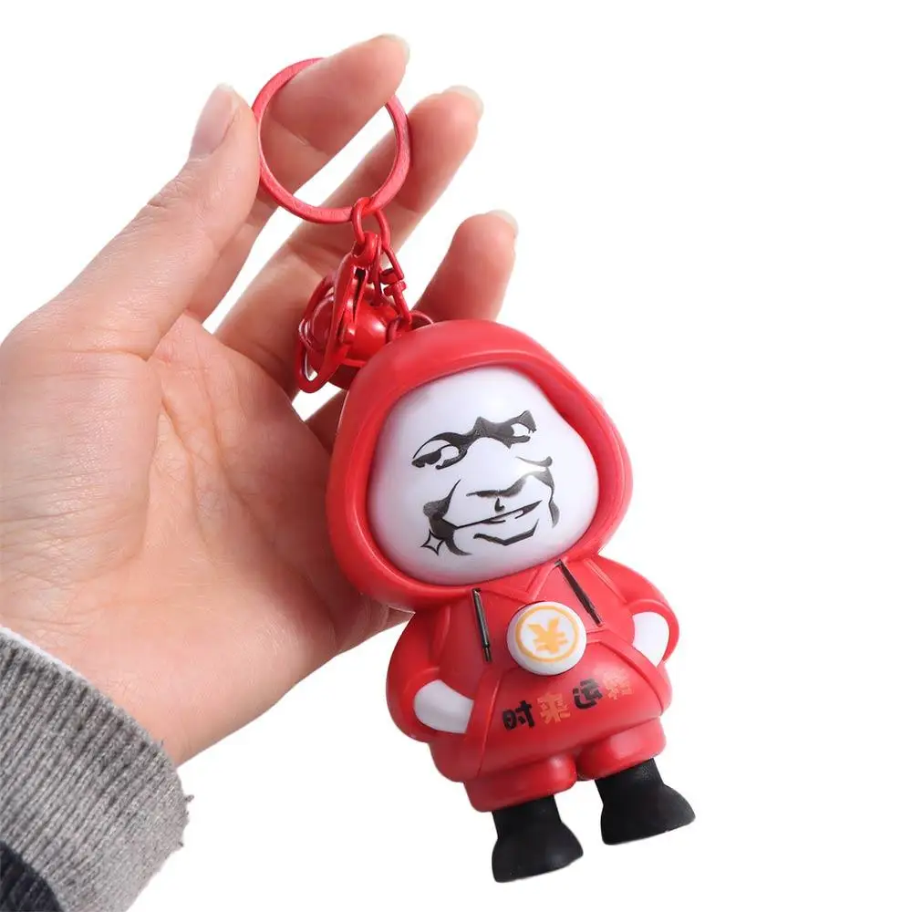 With Keychain Face Changing Pendant Chinese Style DIY Crafts Cartoon Doll Keychain 3 Facial Plastics Face Changing Toy