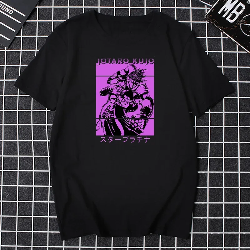 Men\'s Anime Print T-shirt Jojo Bizarre Adventure T Shirt Unisex Harajuku Streetwear Tshirts Hip Hop Casual Japanese Style Tees