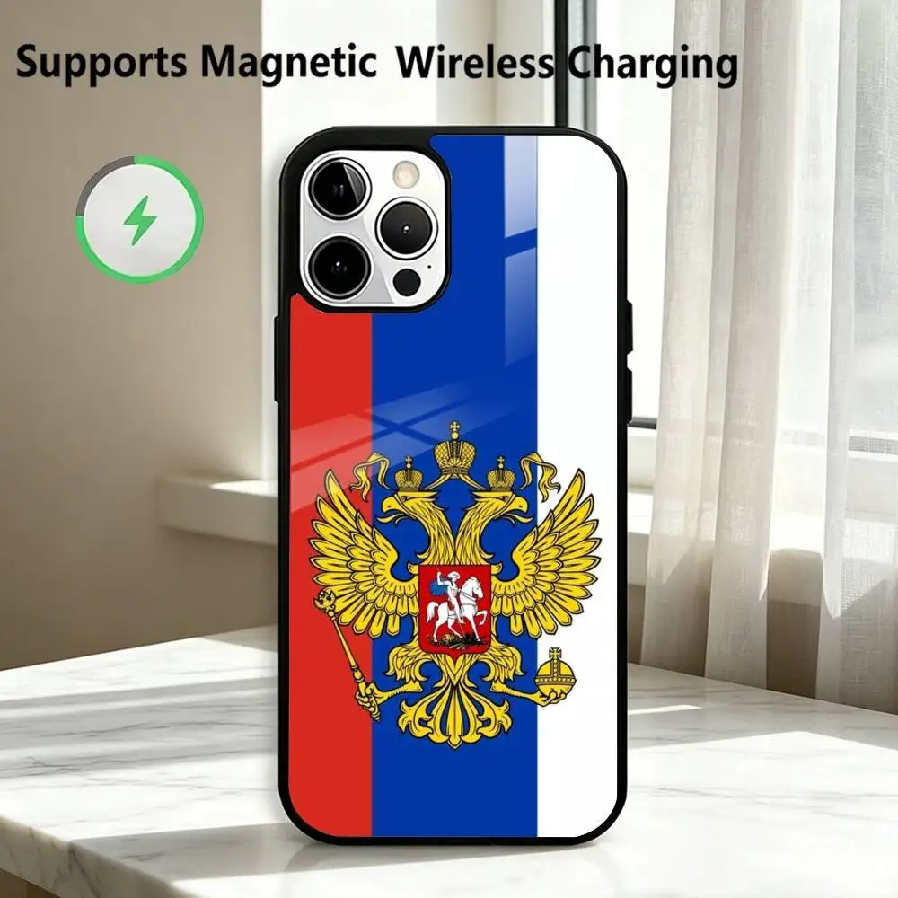 Russia Flag Digital Development  Phone Case For iPhone18 17,16,15,14,13,12,11 Plus,Pro Allows magnetic wireless charging Gift