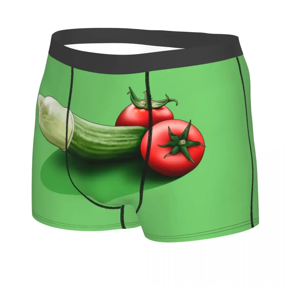 Food Porno Cucumber Funny Design Underwear Men Sexy Printed Custom Boxer Shorts Panties Briefs Soft Underpants