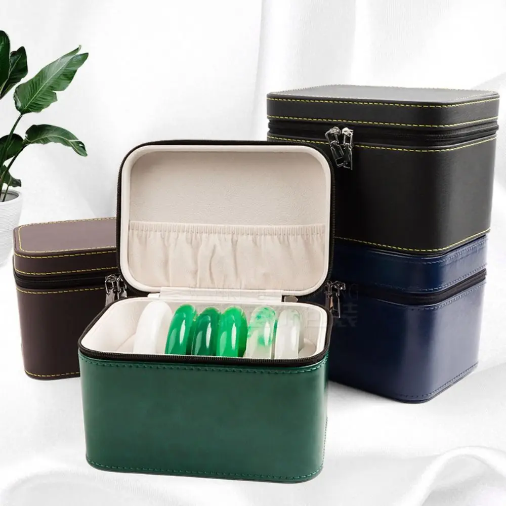 

PU Leather Bracelet Display Box Rings Necklace Holder Jewelry Storage Boxes Velvet Inner Organizer Bracelet Carrying Case