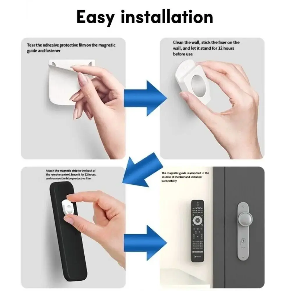 4pcs Easy to use Punch-free Remote Control Holder Wall Mount ABS Storage Hook Anti-Lost Control Organizer Home