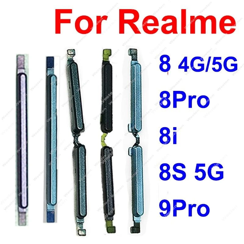 

Power Volume Side Button For Realme 8 Pro 8i 8 8S 5G 9 Pro Side Key Volume Power On OFF Mini Button Replacement Spare Parts