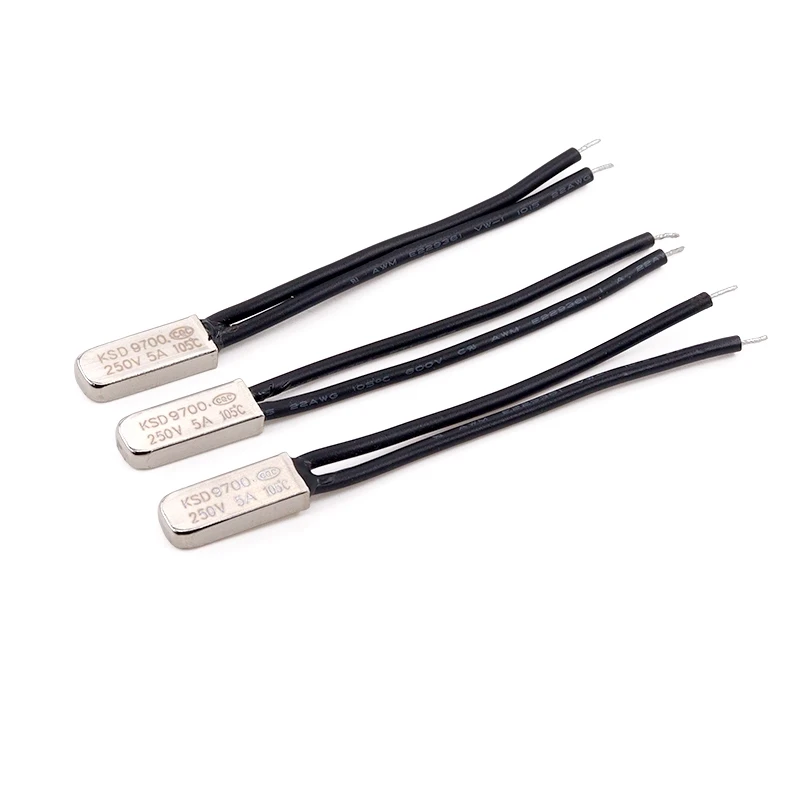 5 uds interruptor de temperatura KSD9700 250V 5A 15-150 ℃   Protector térmico del termostato de disco bimetálico normalmente cerrado/abierto de grados Celsius