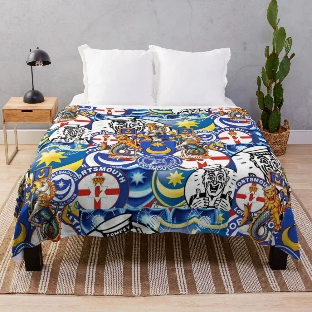 

Playing up Pompey Throw Blanket Designers Sofa Quilt Plaid Thin Blankets