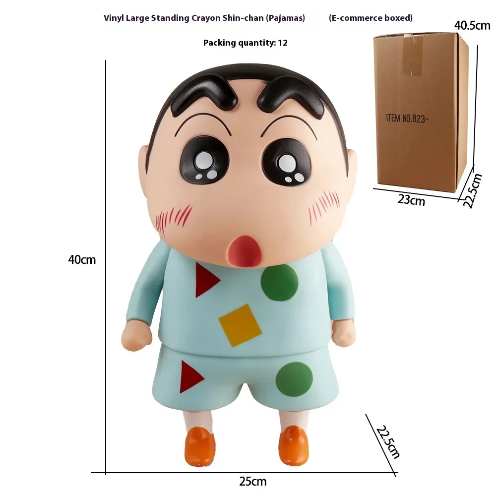 Oryginalna śliczna kredka Shin-Chan figurki Anime 40cm duży Model ozdoba samochodu lalka seria peryferyjna kolekcja dekoracja prezent dla dzieci