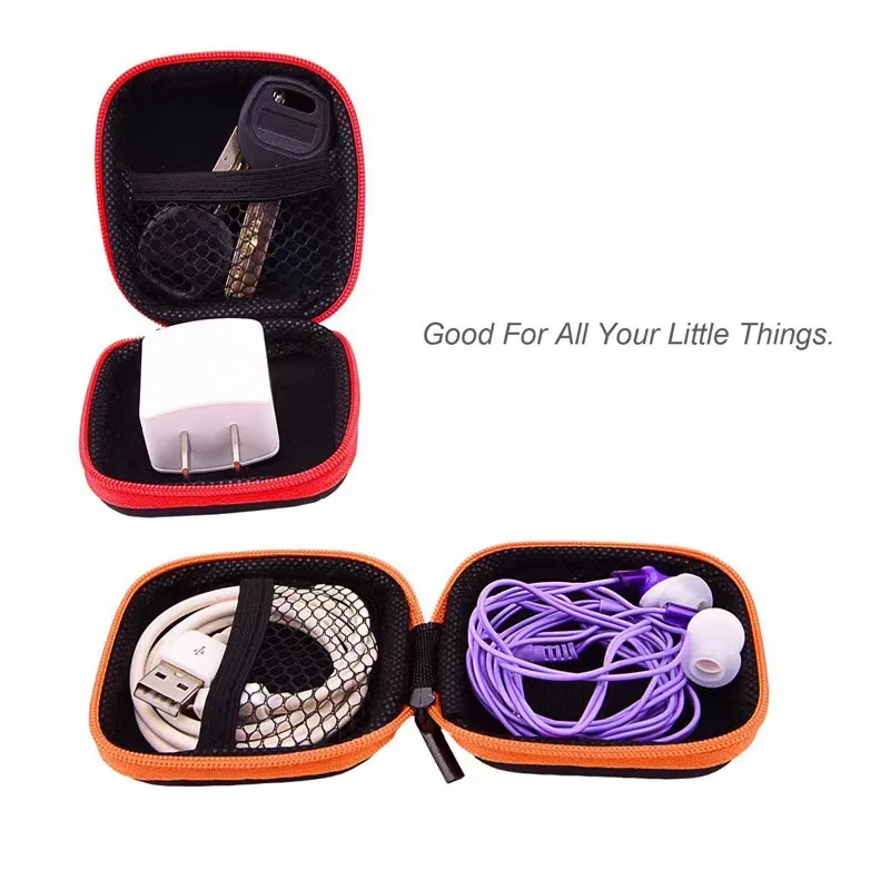 Neue Mini Square Eva Fall Headset Bluetooth-kompatible Kopfhörer Kabel Aufbewahrung sbox Kopfhörer Draht Organizer Box Lagerung – Detail 4