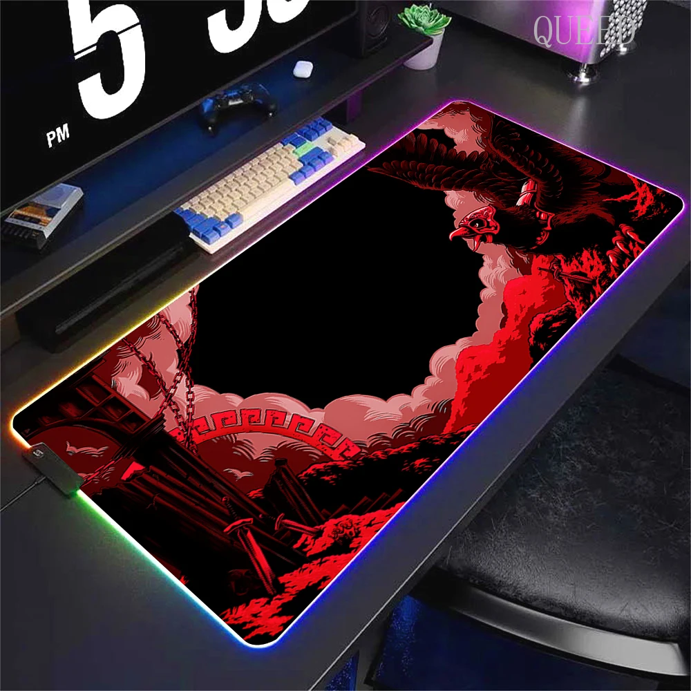 Large Game RGB Mouse Pad Japanese Art Dragon Gaming Accessories Desk Mat HD Customized Computer Keyboard LED Mousepad XXL Gamer