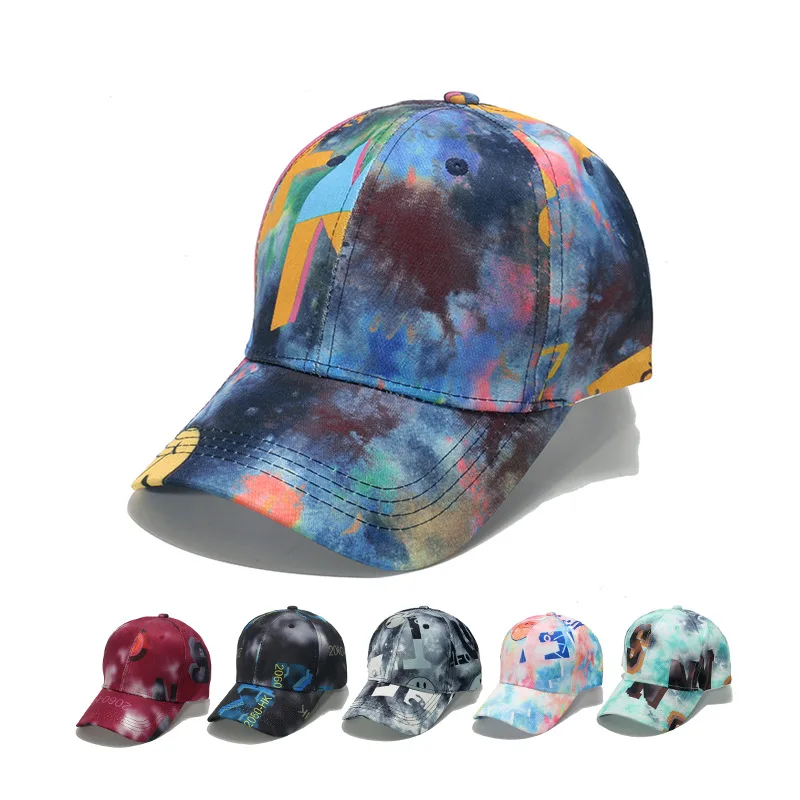 Amazon AliExpress European and American Trend Versatile Sun Hat Men's Personalized Colorful Graffiti Baseball Cap Hip-Hop Hat