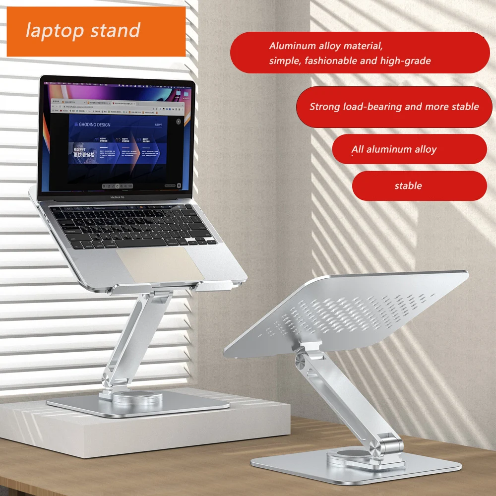 Notebook Cooler Laptop Cooling Pad Shelf Cradle Holder Stand Aluminum Foldable Adjustable Tablet Alloy Rotating Bracket Fold