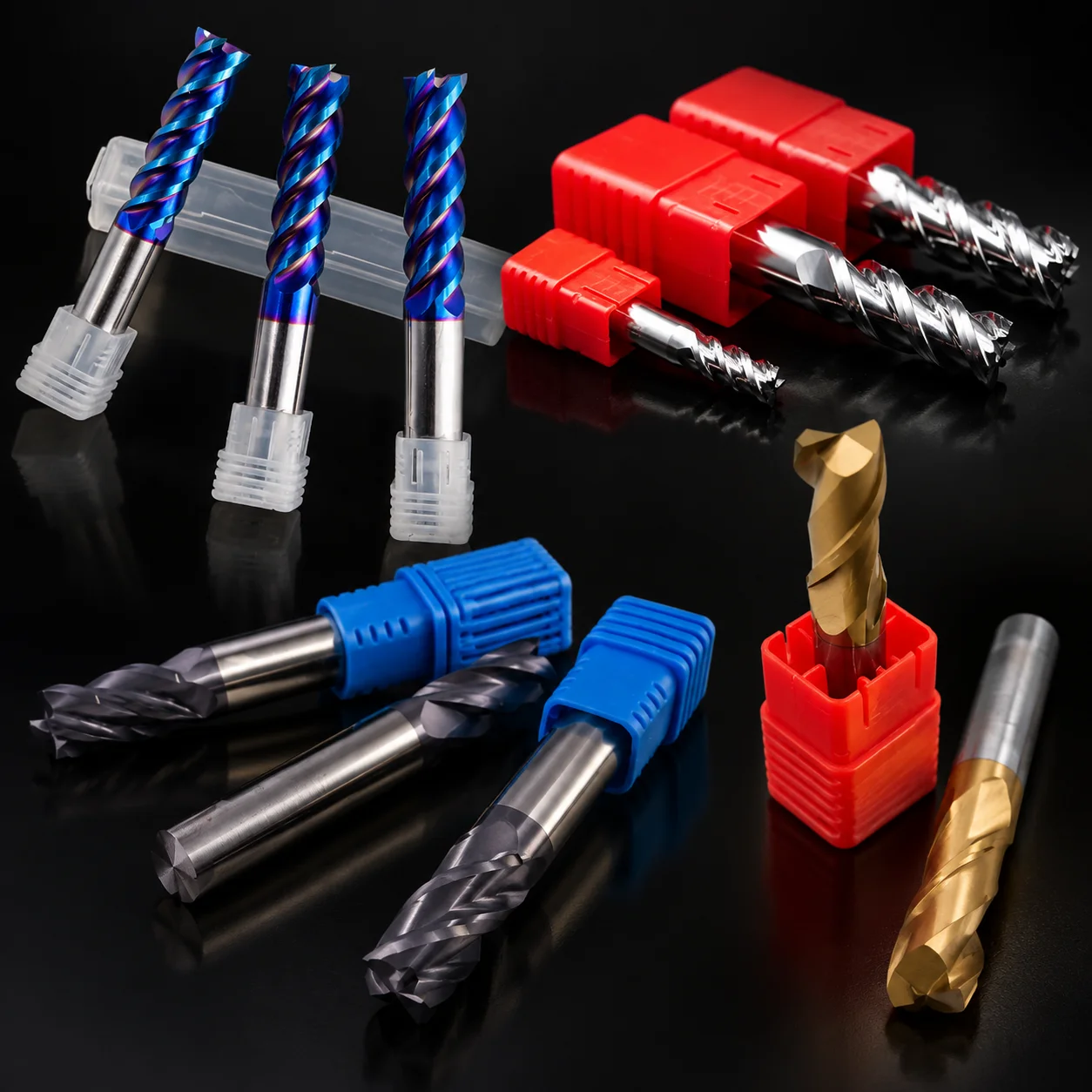 XUHAN HRC50 HRC55 HRC65 Carbide End Mill Series 2 3 4 Flute Flat Nose CNC Cutting Tool For Steel Aluminum Stainless Machining