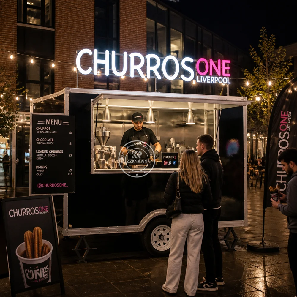 

Concession Trailer Coffee Cart Street Fast Food Truck Trailer Mobile Pizza BBQ Ice Cream Cart Food Trailer Fully Equipped