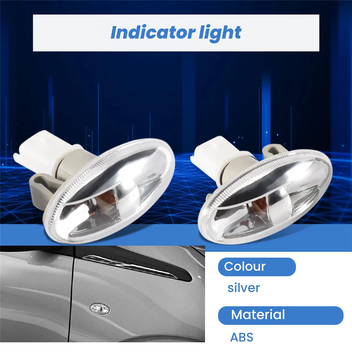 Indicador de dirección lateral para coche, repetidor de luz para 108, 107, 407, 206, 6325G3, Citreon C1, C2, C3, 2 piezas