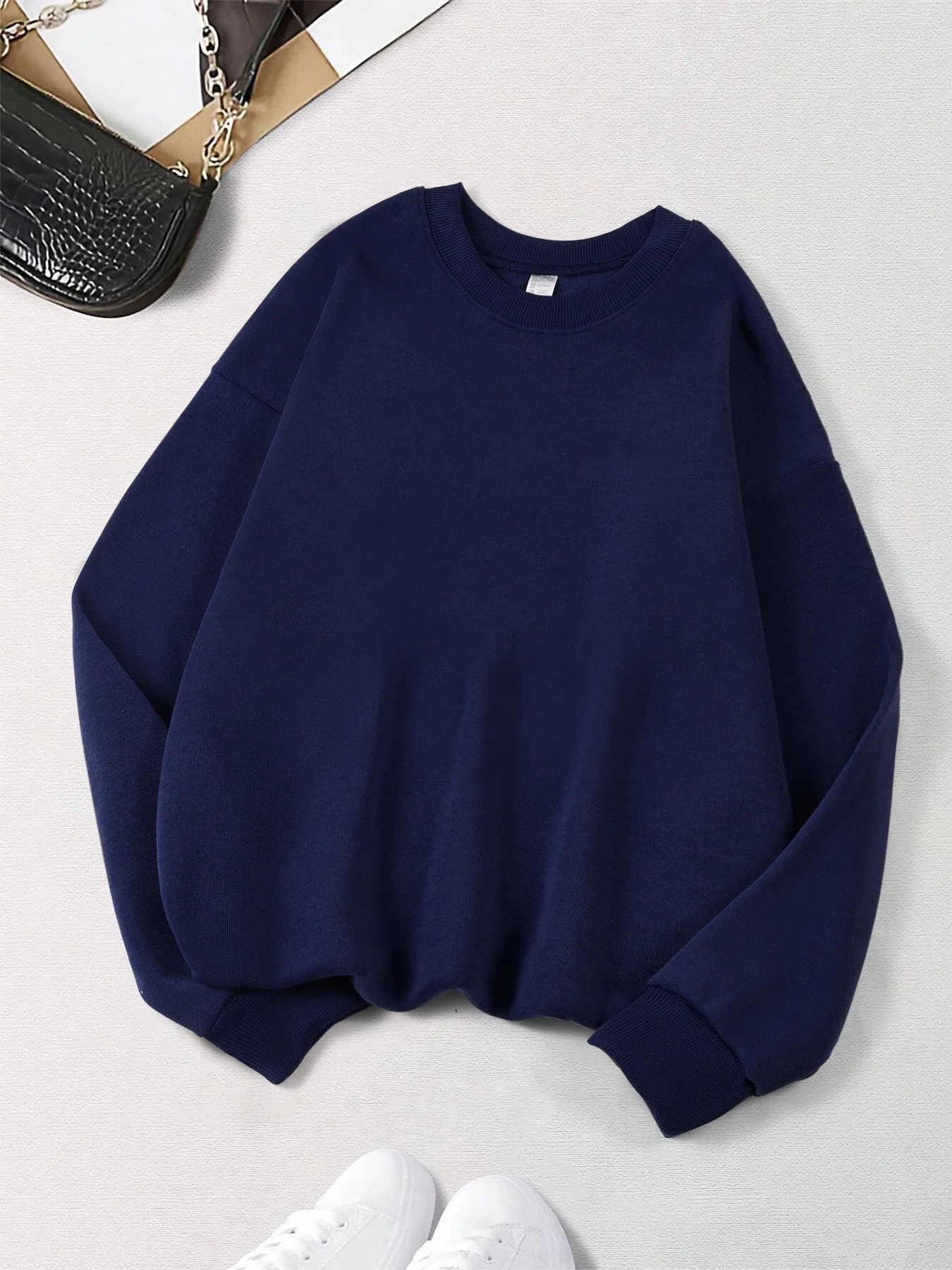 Herbst Hoodie Frauen Plus Größe Sweatshirt Bequeme Solide Tops Fleece Mode Kleidung Straße Weiche Sportswear Casual Warme Pullover – Detail 16